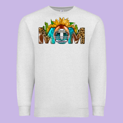 Football Mom Sunflower Leopard Premium Sweatshirt Designed By Bundleandbundleshop