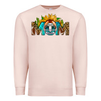 Pale Pink Football Mom Sunflower Leopard Premium Sweatshirt - BundleAndBundleShop