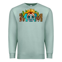 Seafoam Football Mom Sunflower Leopard Premium Sweatshirt - BundleAndBundleShop