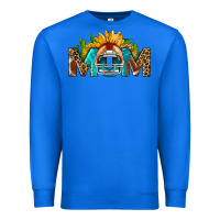 True Royal Football Mom Sunflower Leopard Premium Sweatshirt - BundleAndBundleShop