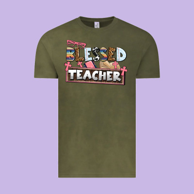 Blessed Teacher Vintage Tee Designed By Adodesignshop
