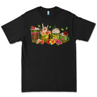 Black floral hustler coffee cups Premium Tee - texasbilliewilder
