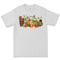 Dove Grey floral hustler coffee cups Premium Tee - texasbilliewilder