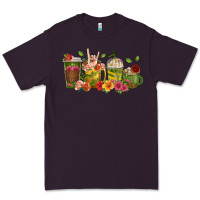 Plum floral hustler coffee cups Premium Tee - texasbilliewilder