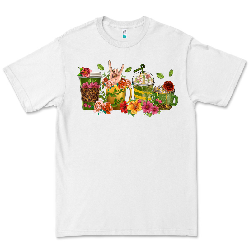 Floral Hustler Coffee Cups Premium Tee by texasbilliewilder | Teevron