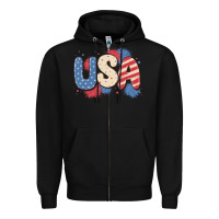 Black usa Zipper Hoodie - MaliasSmallBusiness