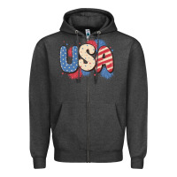 Charcoal Heather usa Zipper Hoodie - MaliasSmallBusiness