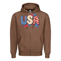 Chestnut usa Zipper Hoodie - MaliasSmallBusiness