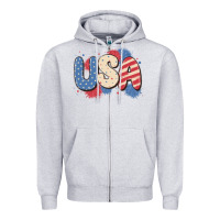 Heather Grey usa Zipper Hoodie - MaliasSmallBusiness