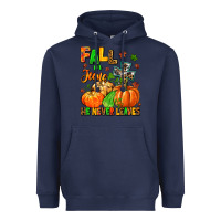 Navy fall for jesus he never leaves Heavyweight Hoodie - MaliasSmallBusiness