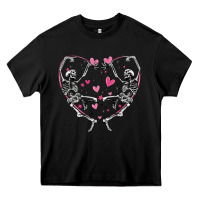 Black valentines day skeleton Heavy Core Tee - MaliasSmallBusiness