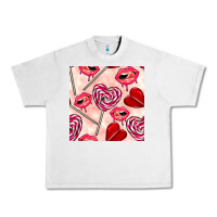Lunar Rock valentines day lollipops and lips seamless pattern Urban Heavy Tee - BundleAndBundleShop