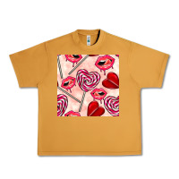 Peanut Butter valentines day lollipops and lips seamless pattern Urban Heavy Tee - BundleAndBundleShop