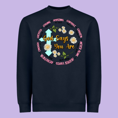 God Says You Are Heavyweight Sweatshirt Designed By Jahusdesignshop