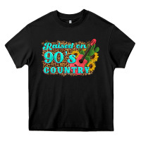 Black raised 90's country guitar cactus sunflower's Heavy Core Tee - Artiststas