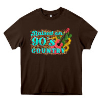 Chocolate Brown raised 90's country guitar cactus sunflower's Heavy Core Tee - Artiststas