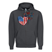 Smoke 4th of july american flag heart butterfly Zipper Hoodie - MaliasSmallBusiness