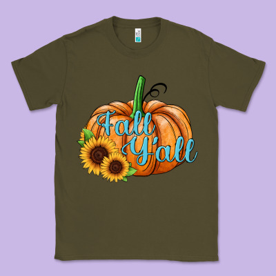 Fall Y'all Pumpkin Classic Tee Designed By Jahusdesignshop