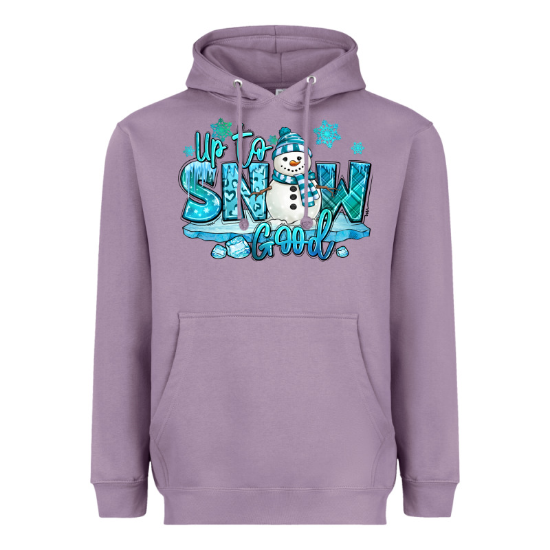 Up To Snow Good Winter Snowman Heavyweight Hoodie by MaliasSmallBusiness | Teevron