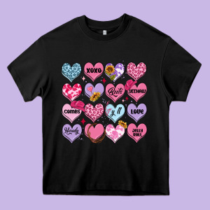 Valentines Candy Hearts Heavy Core Tee Designed By Maliassmallbusiness