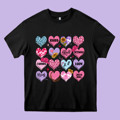 Valentines Candy Hearts Heavy Core Tee Designed By Maliassmallbusiness