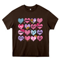 Chocolate Brown valentines candy hearts Heavy Core Tee - MaliasSmallBusiness