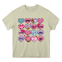 Mossy valentines candy hearts Heavy Core Tee - MaliasSmallBusiness