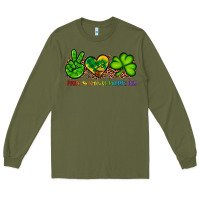 Army Green peace love st patty's day Long Sleeve Tee - Artiststas