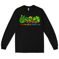 Black peace love st patty's day Long Sleeve Tee - Artiststas