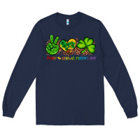 Navy peace love st patty's day Long Sleeve Tee - Artiststas