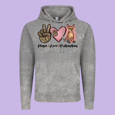 Peace Love Chihuahua Vintage Hoodie Designed By Jahusdesignshop