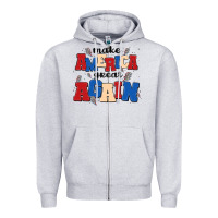 Heather Grey make america great again Zipper Hoodie - MaliasSmallBusiness