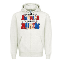 Oatmeal Heather make america great again Zipper Hoodie - MaliasSmallBusiness