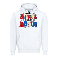 White make america great again Zipper Hoodie - MaliasSmallBusiness