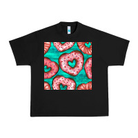 Black valentines day heart donuts seamless pattern Urban Heavy Tee - BundleAndBundleShop