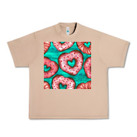 Burro valentines day heart donuts seamless pattern Urban Heavy Tee - BundleAndBundleShop