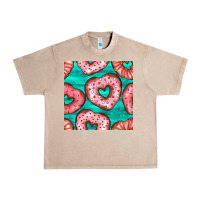 French Oak valentines day heart donuts seamless pattern Urban Heavy Tee - BundleAndBundleShop
