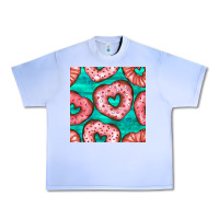 Grape Ice valentines day heart donuts seamless pattern Urban Heavy Tee - BundleAndBundleShop