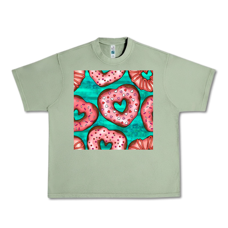 Valentines Day Heart Donuts Seamless Pattern Urban Heavy Tee by BundleAndBundleShop | Teevron