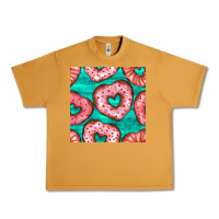 Peanut Butter valentines day heart donuts seamless pattern Urban Heavy Tee - BundleAndBundleShop