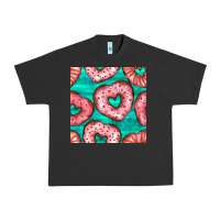 Pigment Black valentines day heart donuts seamless pattern Urban Heavy Tee - BundleAndBundleShop