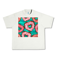 Pistachio valentines day heart donuts seamless pattern Urban Heavy Tee - BundleAndBundleShop