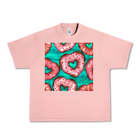 Salmon valentines day heart donuts seamless pattern Urban Heavy Tee - BundleAndBundleShop