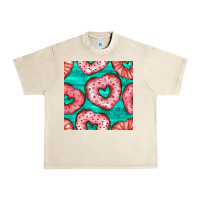 Sandshell valentines day heart donuts seamless pattern Urban Heavy Tee - BundleAndBundleShop