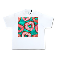 White valentines day heart donuts seamless pattern Urban Heavy Tee - BundleAndBundleShop