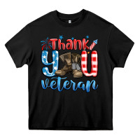 Black thank you veteran Heavy Core Tee - MaliasSmallBusiness