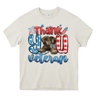 Cream thank you veteran Heavy Core Tee - MaliasSmallBusiness