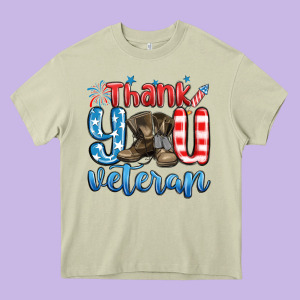 Thank You Veteran Heavy Core Tee Designed By Maliassmallbusiness