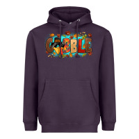 Plum gobble with thanksgiving turkeys Heavyweight Hoodie - MaliasSmallBusiness