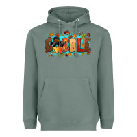 Sage gobble with thanksgiving turkeys Heavyweight Hoodie - MaliasSmallBusiness